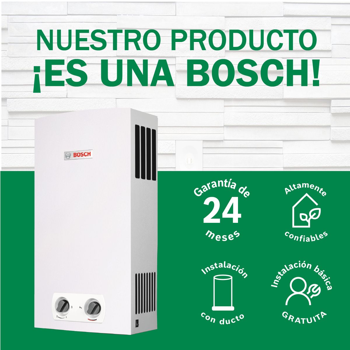 BOSCH - Terma a Gas Bosch GN 10L + Kit de Instalación