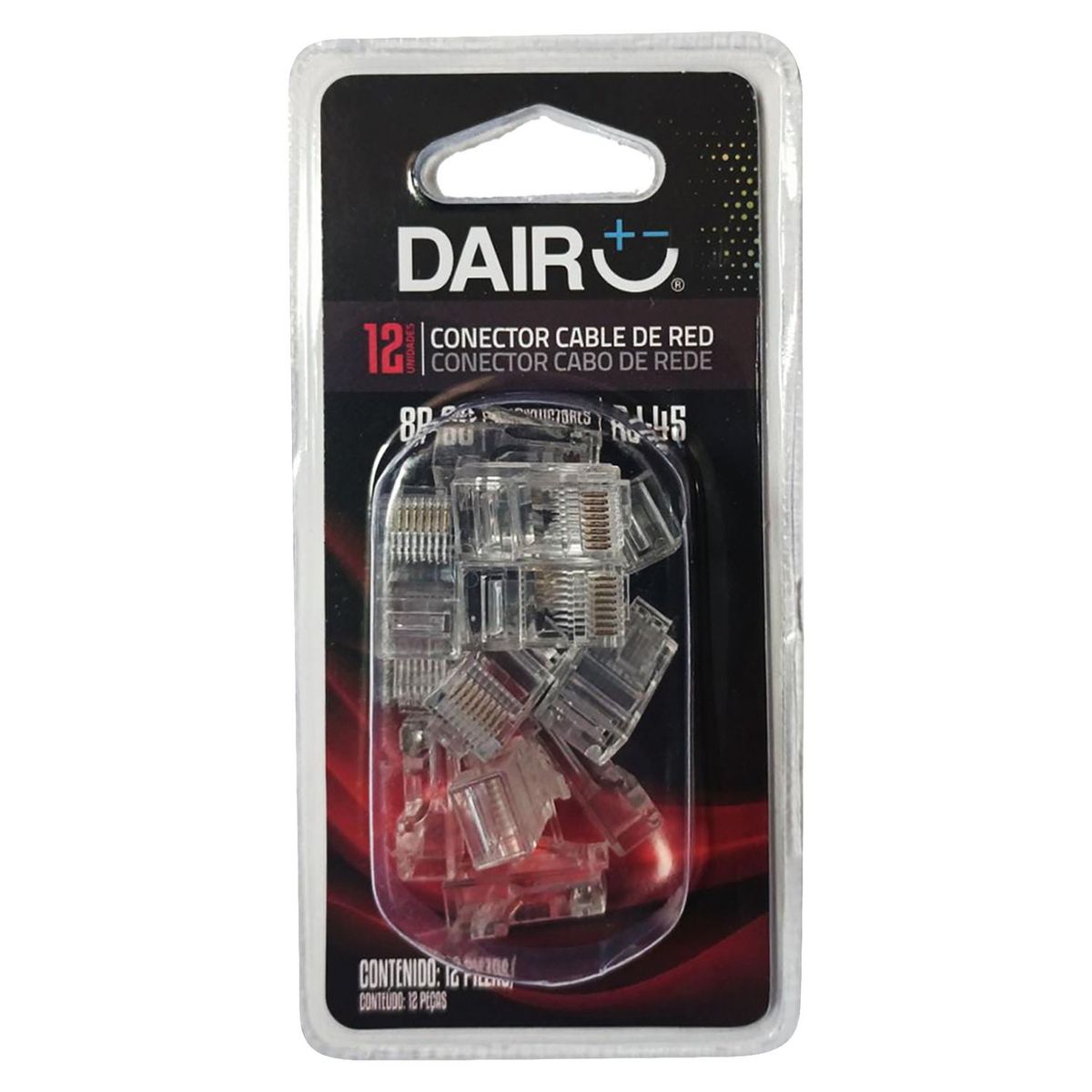 DAIRU - Conector Cable de Red 12 Piezas RJ-45 Dairu