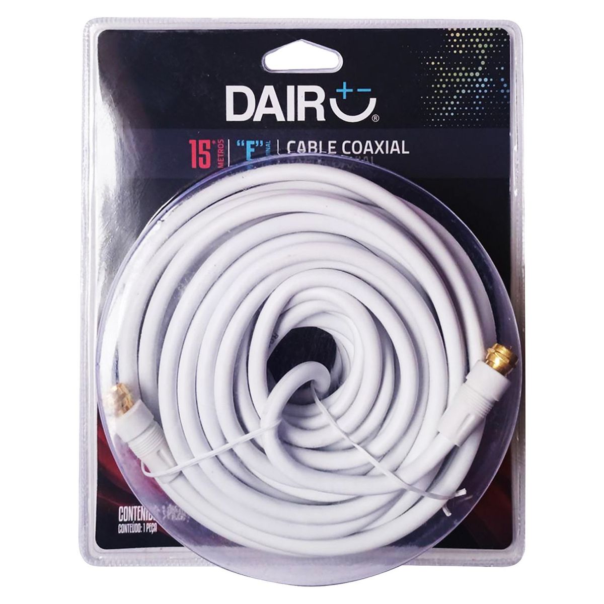 DAIRU - Cable Coaxial Term F 15 m Blanco