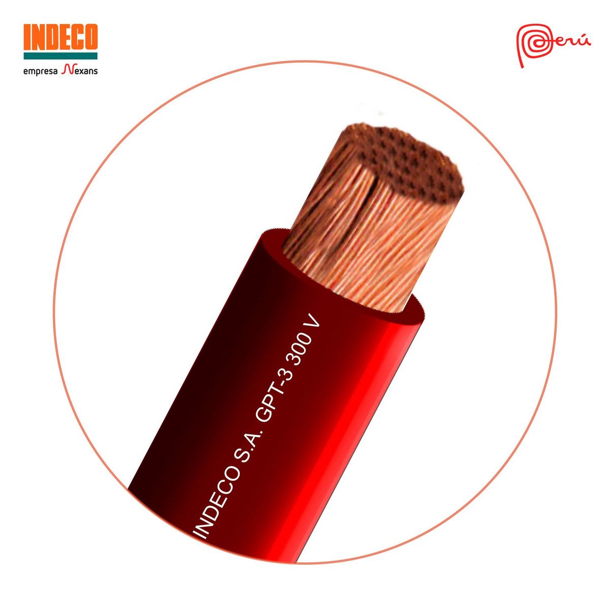 INDECO - Cable GPT 16 AWG Rojo 100 Metros