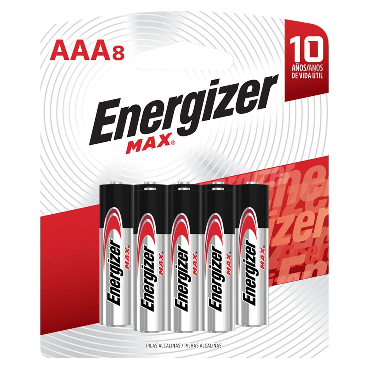 ENERGIZER - Pack de 8 pilas alcalinas AAA 1.5V Energizer