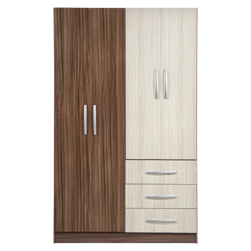 PISOPAK - Ropero 4 puertas 3 cajones Porto y Maple