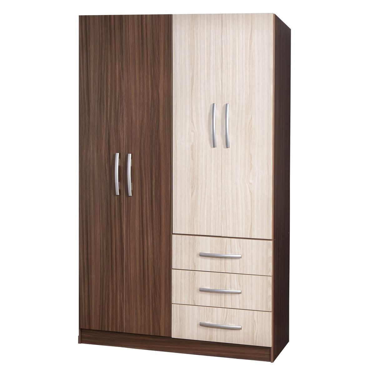 PISOPAK - Ropero 4 puertas 3 cajones Porto y Maple