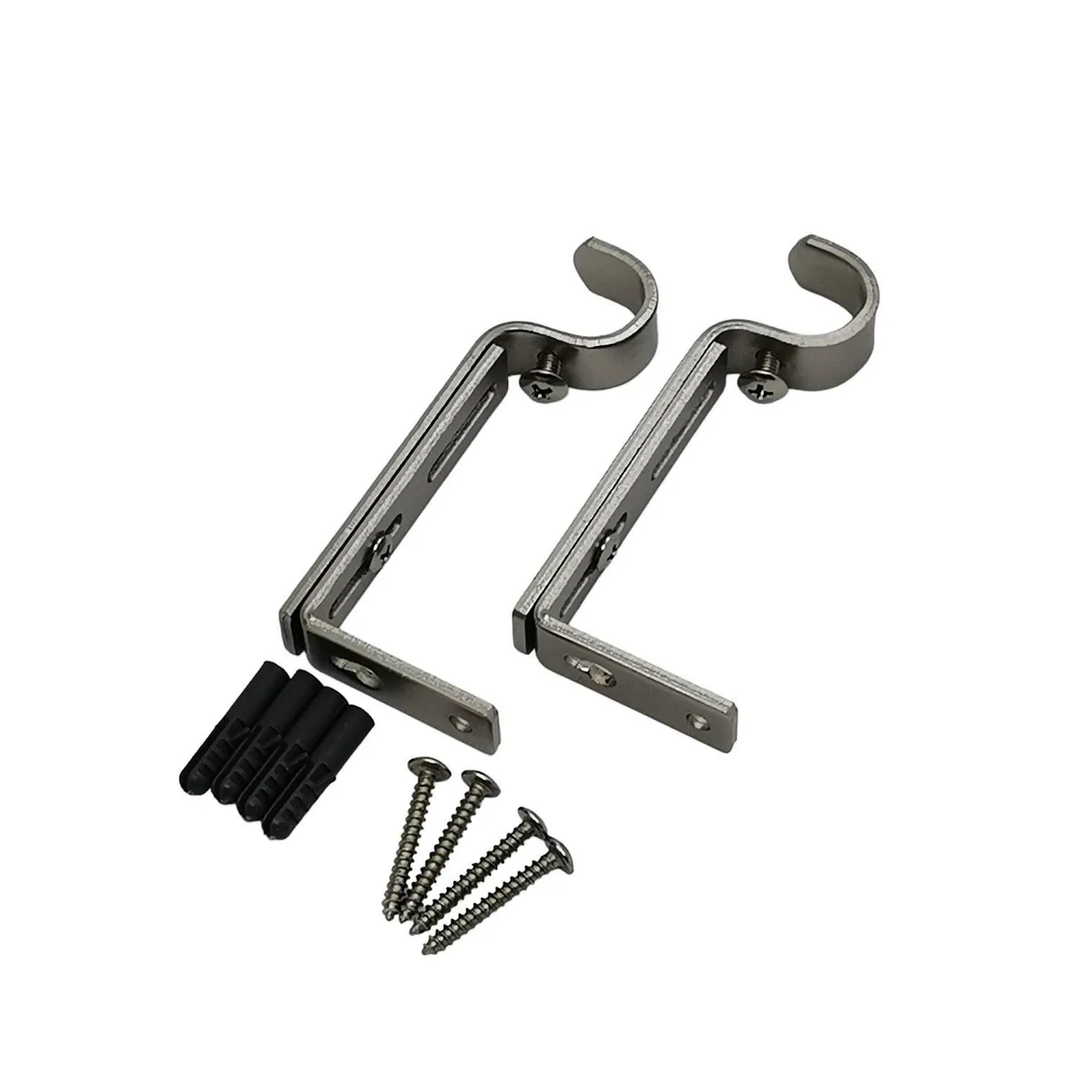 JUST HOME COLLECTION - Soporte Simple Muro fierro plateado 19mm (2un)