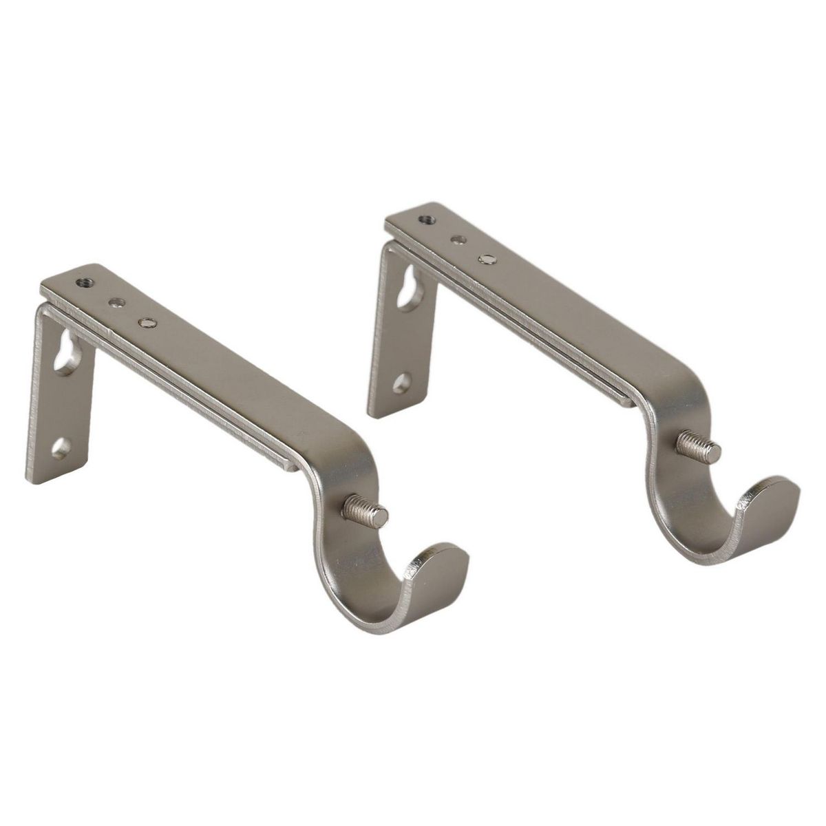 JUST HOME COLLECTION - Soporte Simple Muro fierro plateado 19mm (2un)