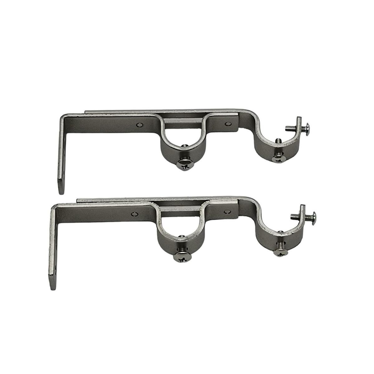 JUST HOME COLLECTION - Soporte doble Muro fierro plateado 19/19mm (2un)