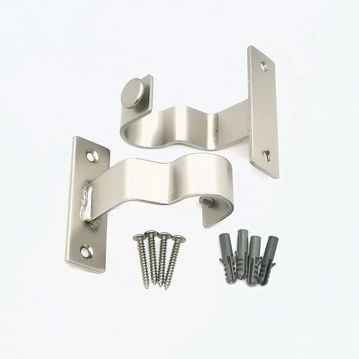 JUST HOME COLLECTION - Soporte Simple Techo fierro plateado 19mm (2un)