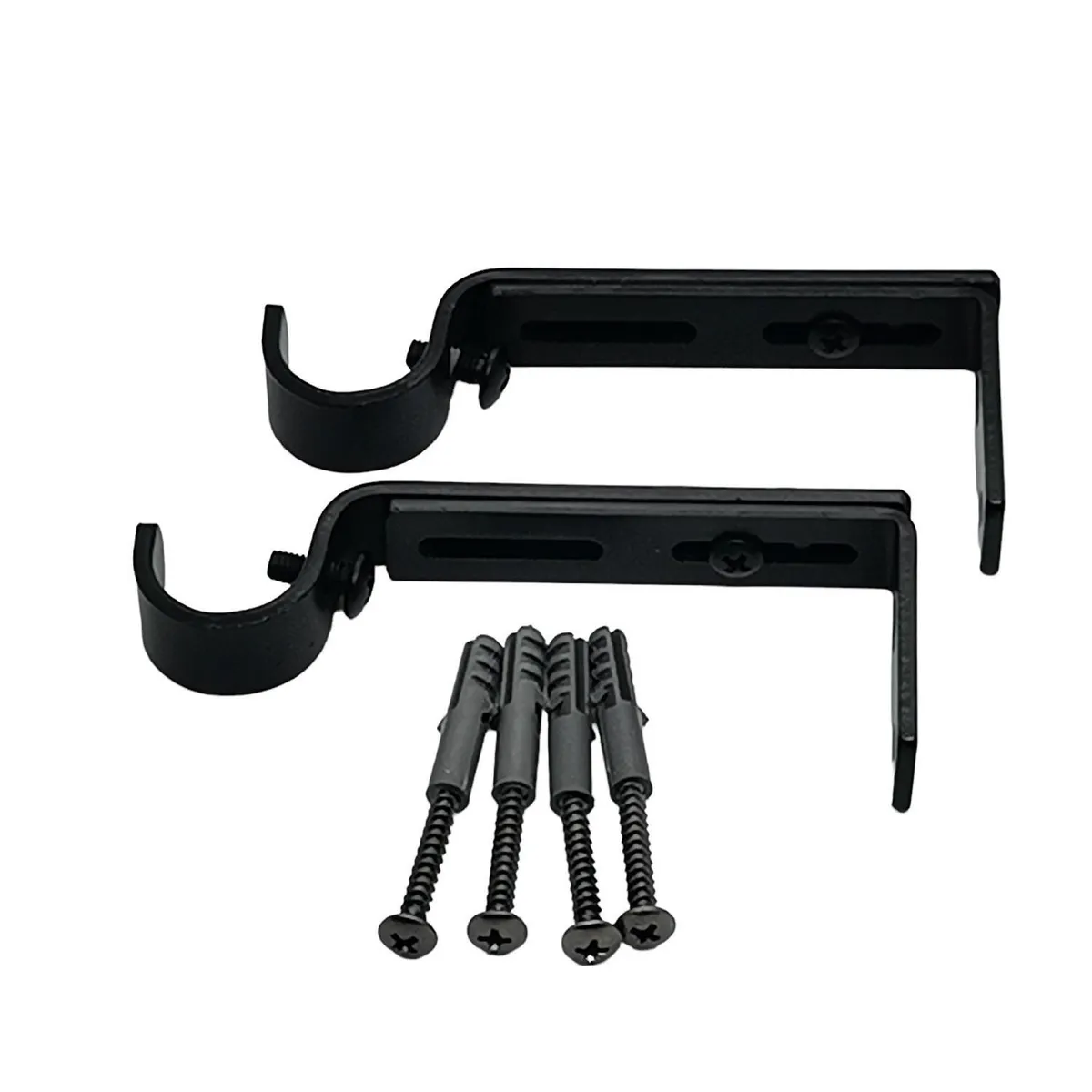 JUST HOME COLLECTION - Soporte simple Muro fierro negro 19mm (2un)