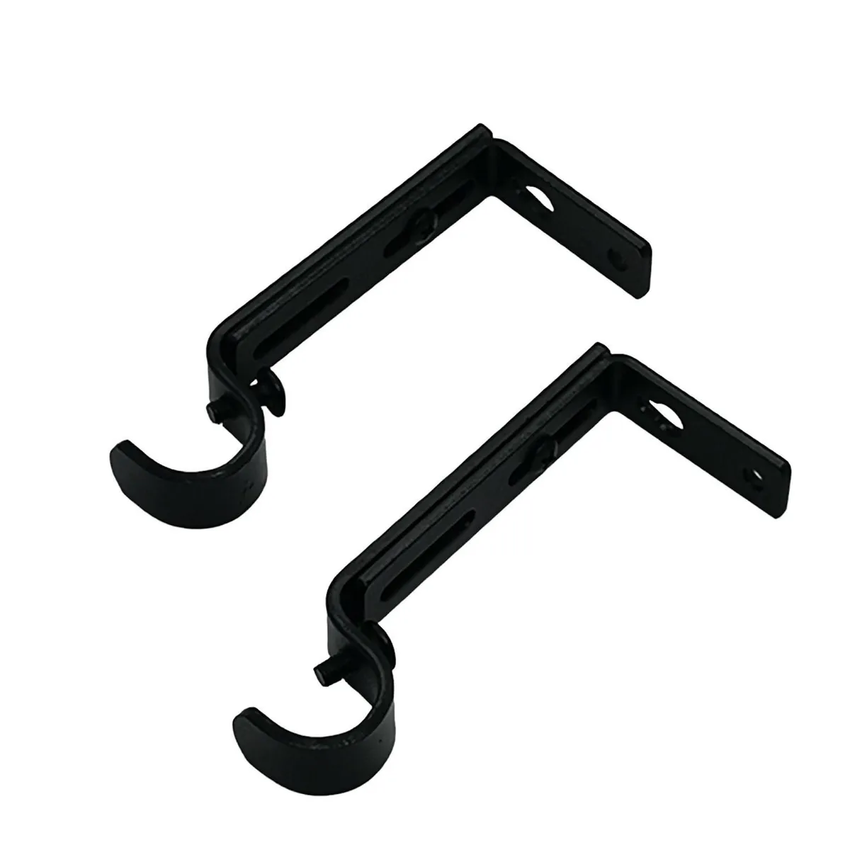 JUST HOME COLLECTION - Soporte simple Muro fierro negro 19mm (2un)