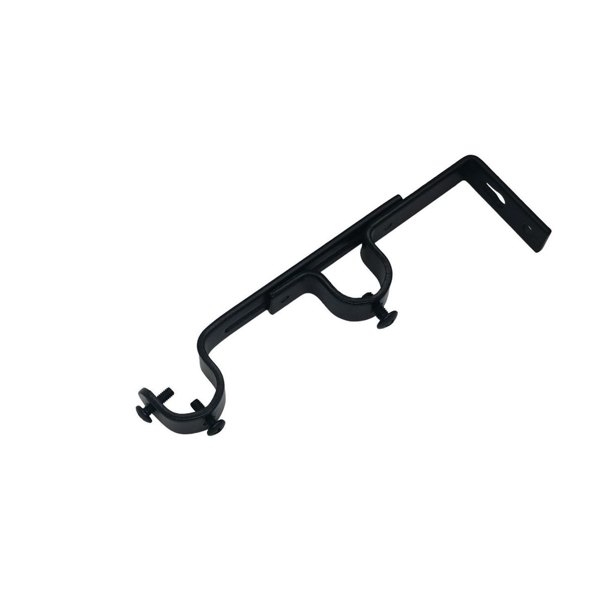 JUST HOME COLLECTION - Soporte doble Muro fierro negro 19/19mm (2un)