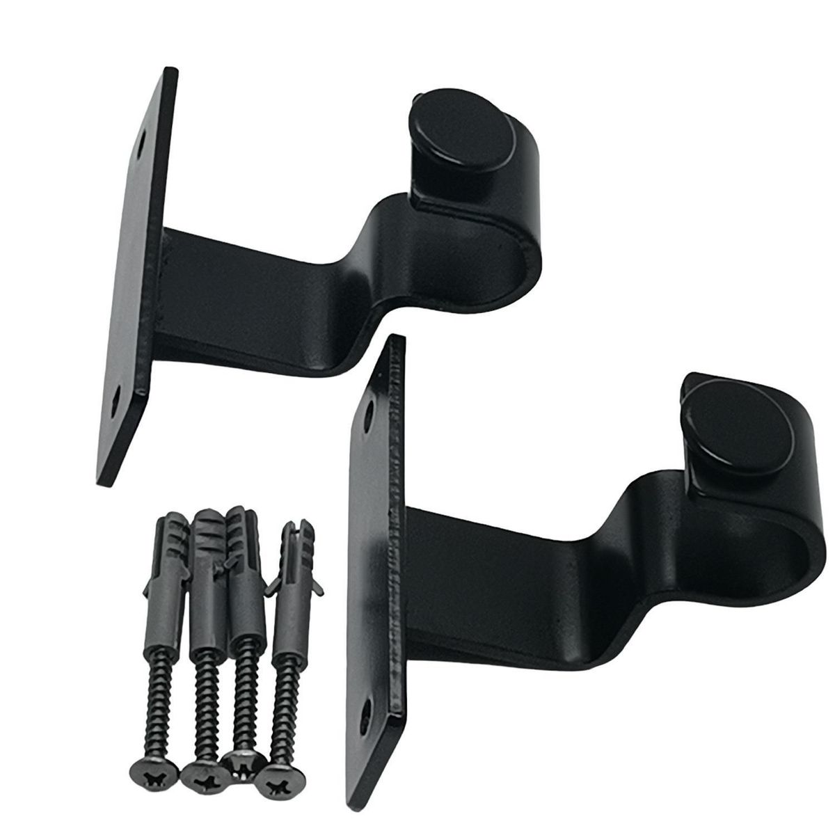 JUST HOME COLLECTION - Soporte Simple Techo fierro negro 19mm (2un)