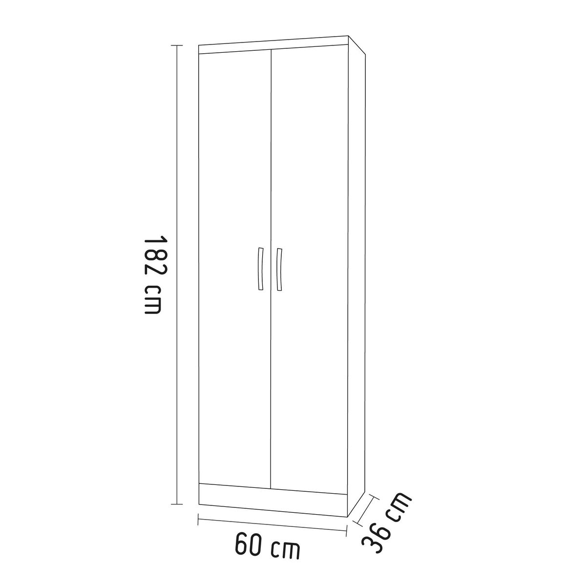 GENIALFLEX - Ropero 2 puertas Multiuso Grafito/Champagne