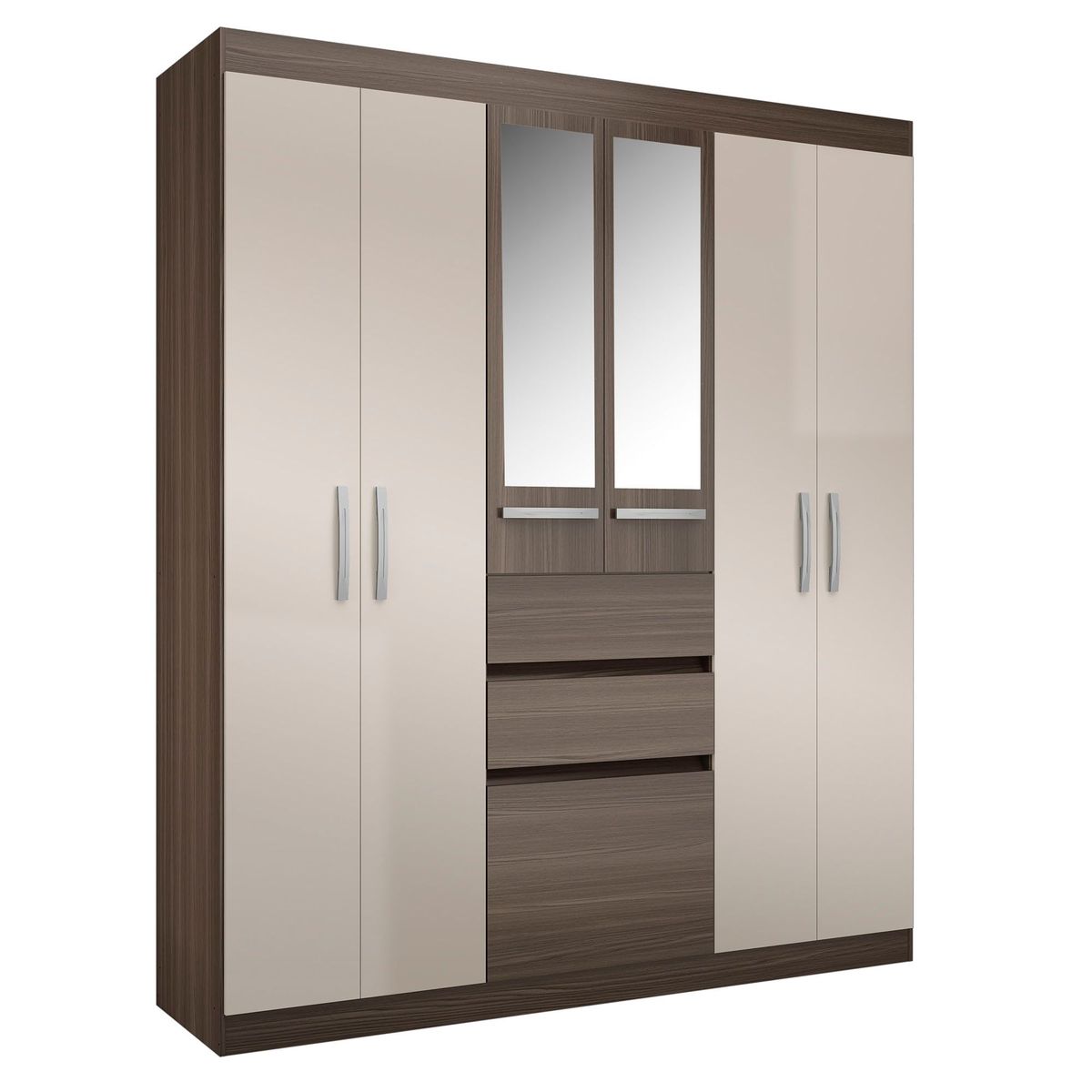 GENIALFLEX - Ropero 7 puertas 2 cajones con espejo Berna