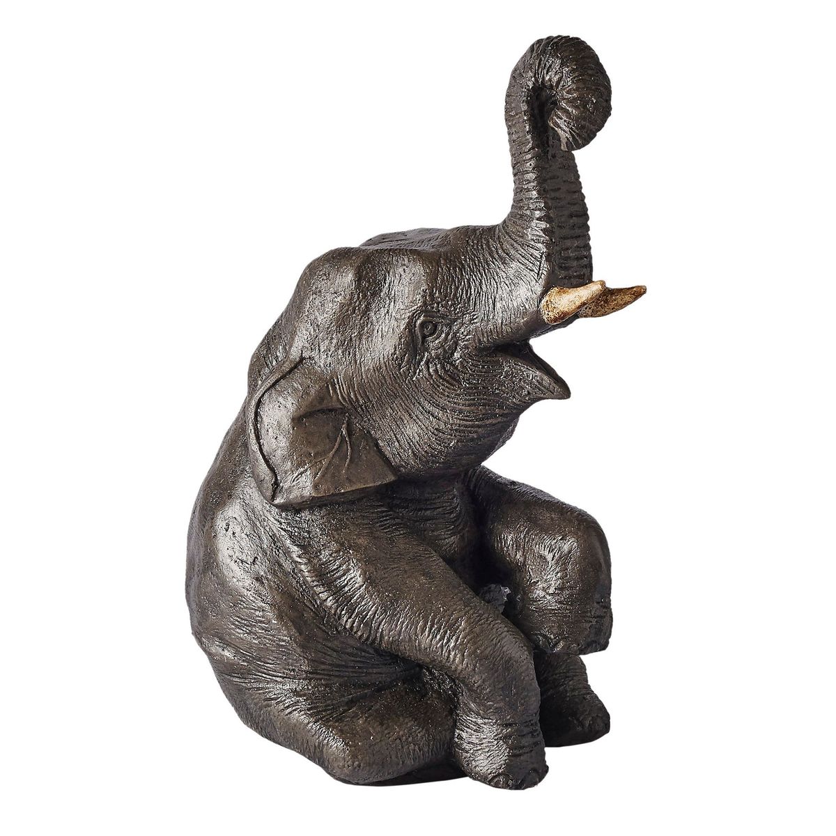 GENERICO - Figura Elefante Indio Poliresina Gris 31cm