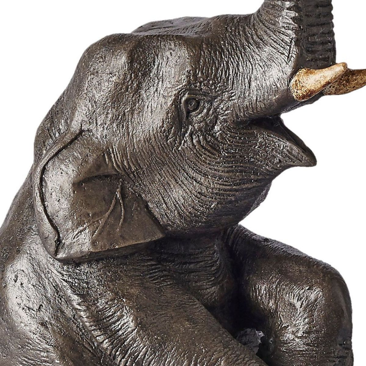 GENERICO - Figura Elefante Indio Poliresina Gris 31cm