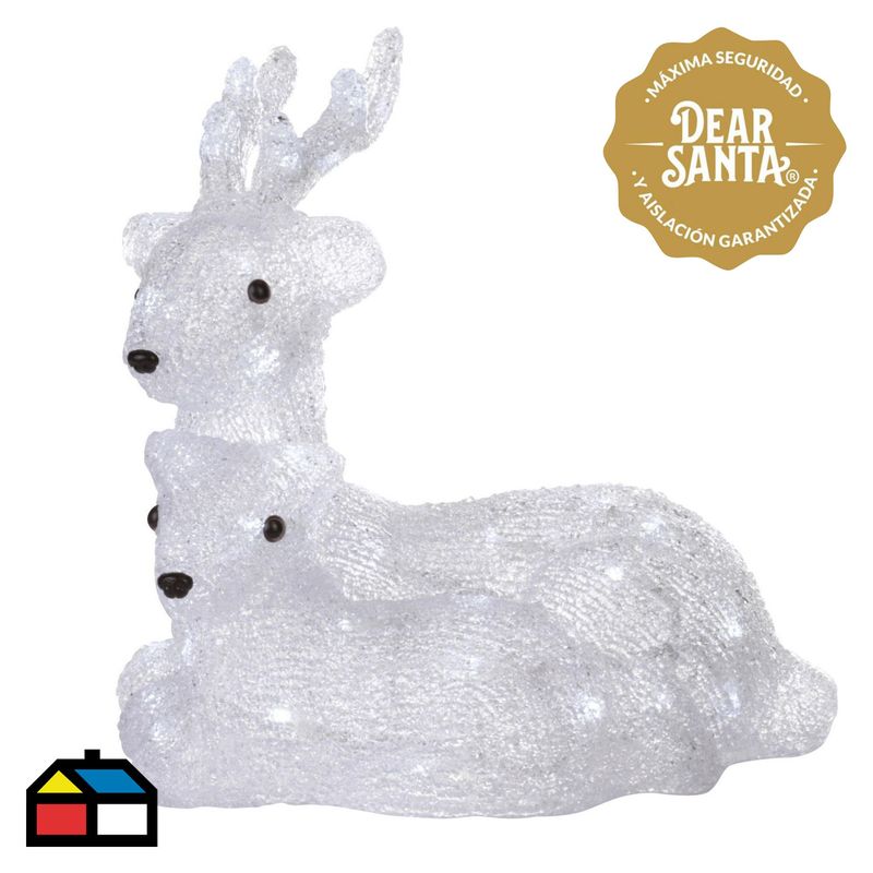 DEAR SANTA - Reno con Hijo 56 LED Blanca