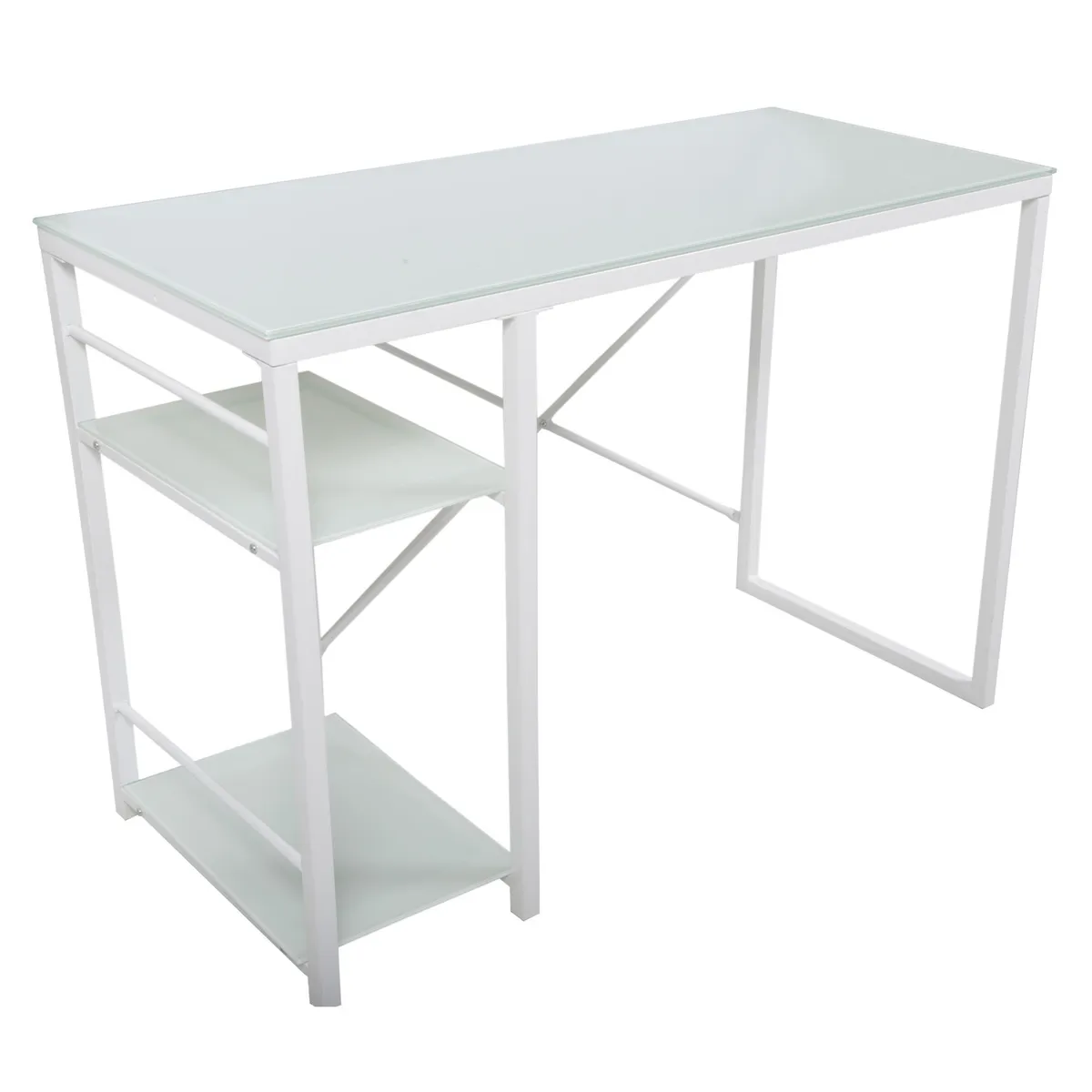 JUST HOME COLLECTION - Escritorio Blanco de Vidrio