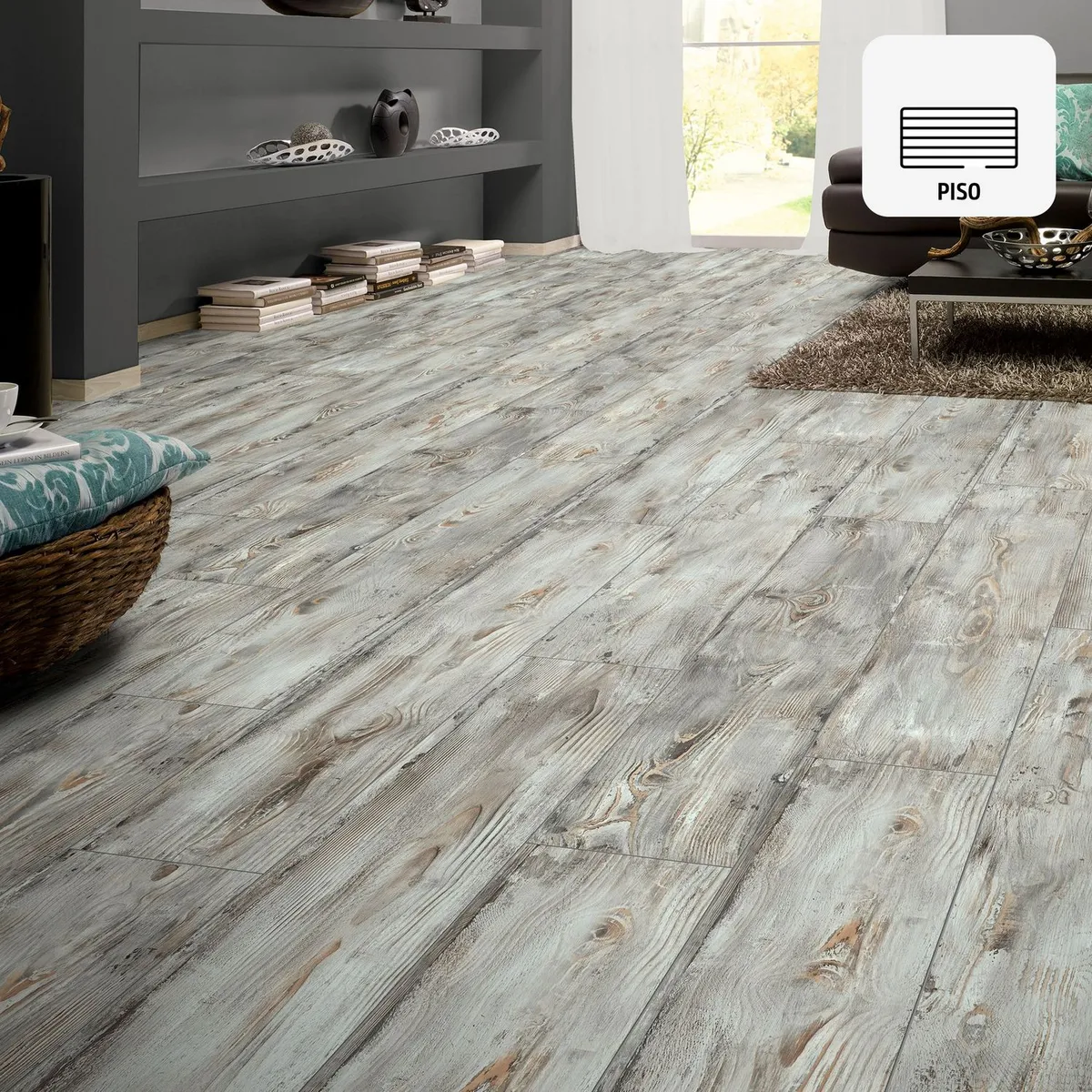 HOLZTEK - Piso Laminado Madera Gris AC5 10mm 1.3m2
