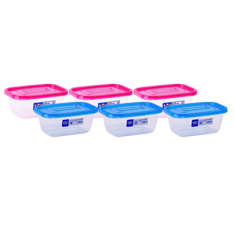 REYPLAST - Set Biofood 6 Piezas Tapa Redonda 780ml