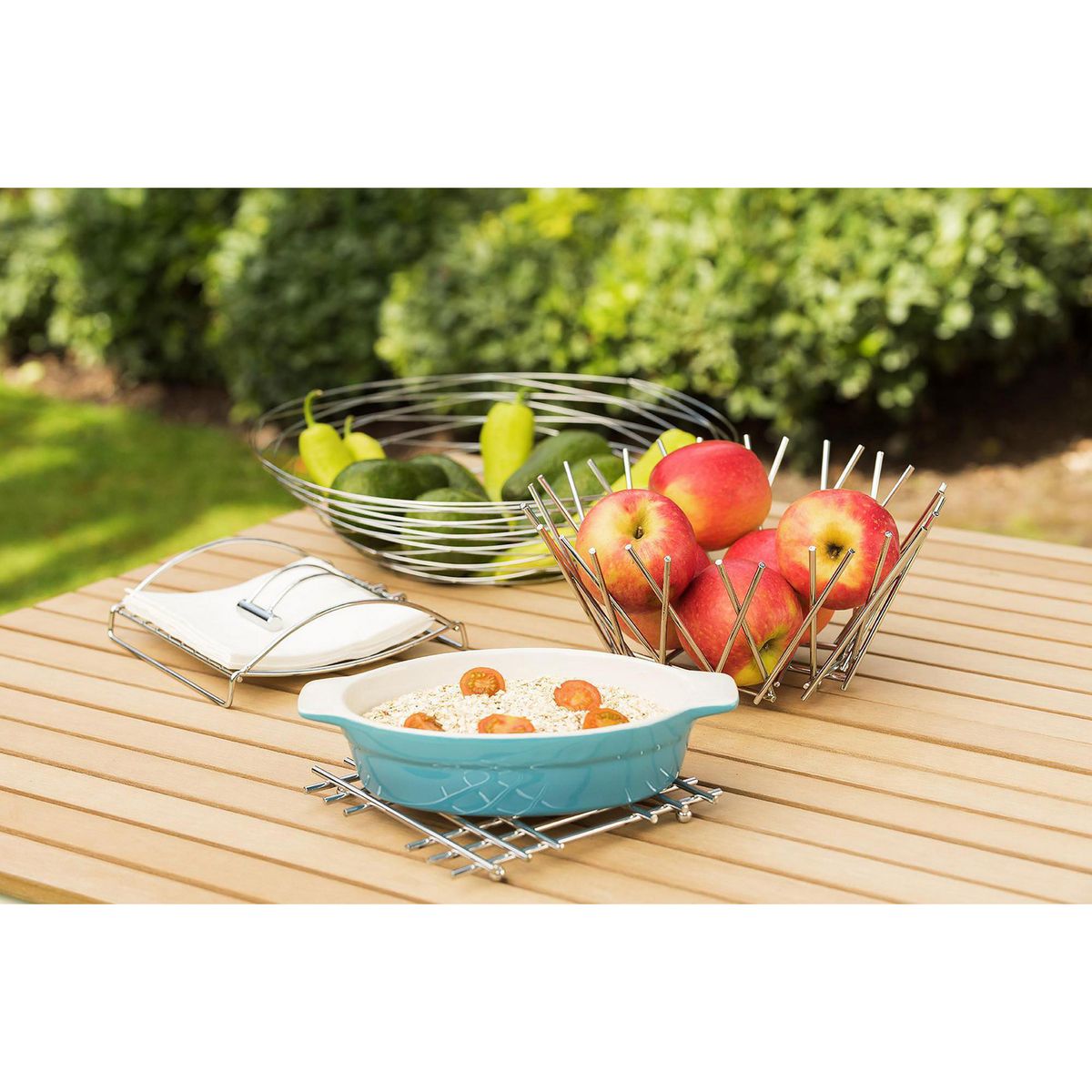 JUST HOME COLLECTION - Canasta para Fruta Cromada