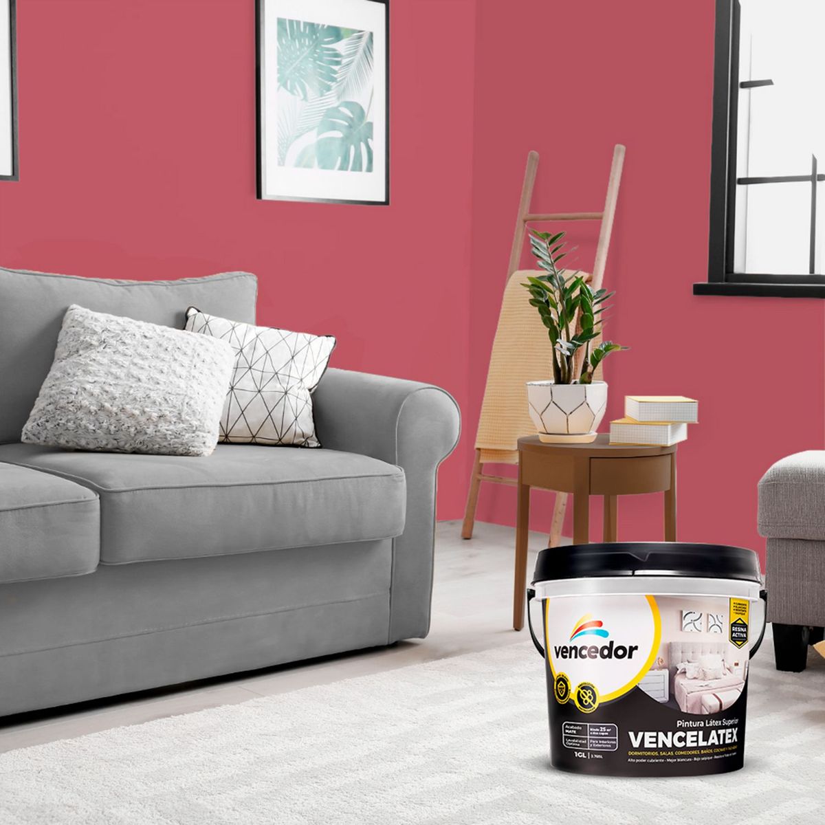 VENCEDOR - Pintura Vencelatex Vino Rose 1GL