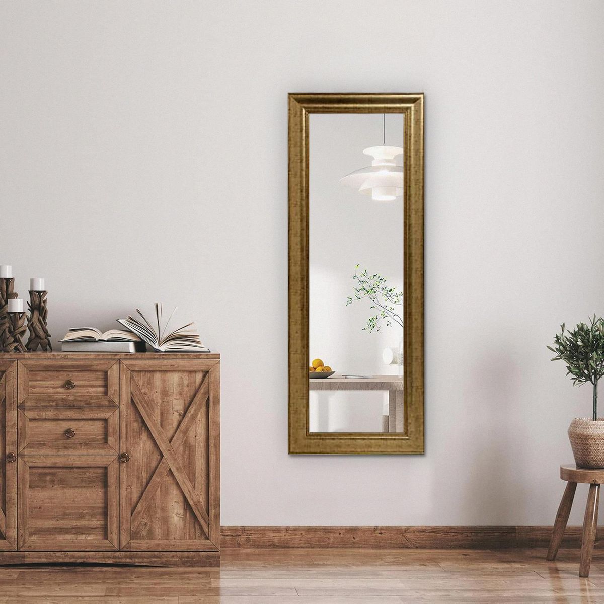 JUST HOME COLLECTION - Espejo Decorativo Rectangular Dorado 60x160cm