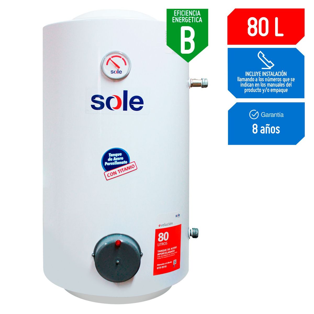 SOLE - Terma Eléctrica Sole Evolución 80 litros