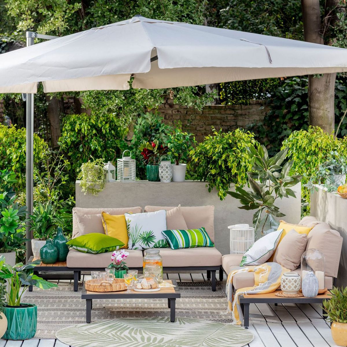 JUST HOME COLLECTION - Sombrilla Lateral para Terraza Natural 3m 50UV