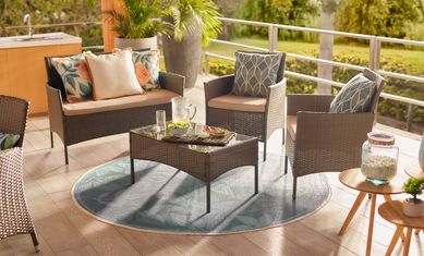 Juego de Living de terraza Milano 4 Personas Caf
