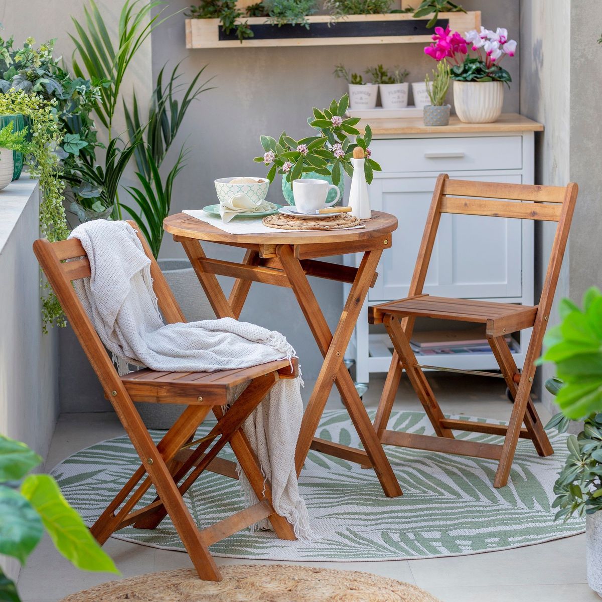 JUST HOME COLLECTION - Juego de Balcón de Terraza Catania 2 Personas Natural