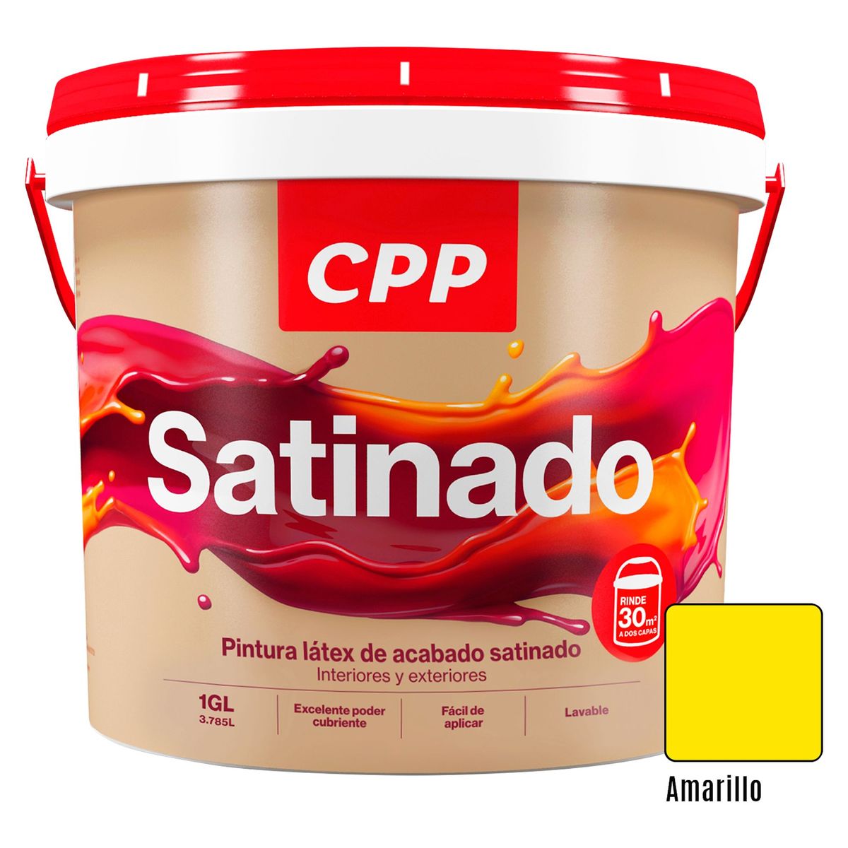 CPP - Pintura CPP Látex Satinado Amarillo 1GL