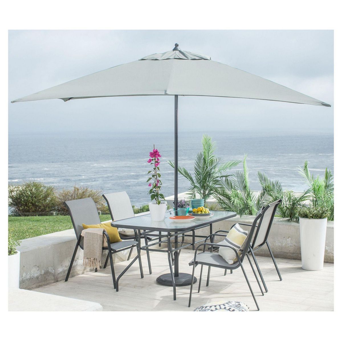 JUST HOME COLLECTION - Sombrilla Sling Gris 2x3m - No incluye base