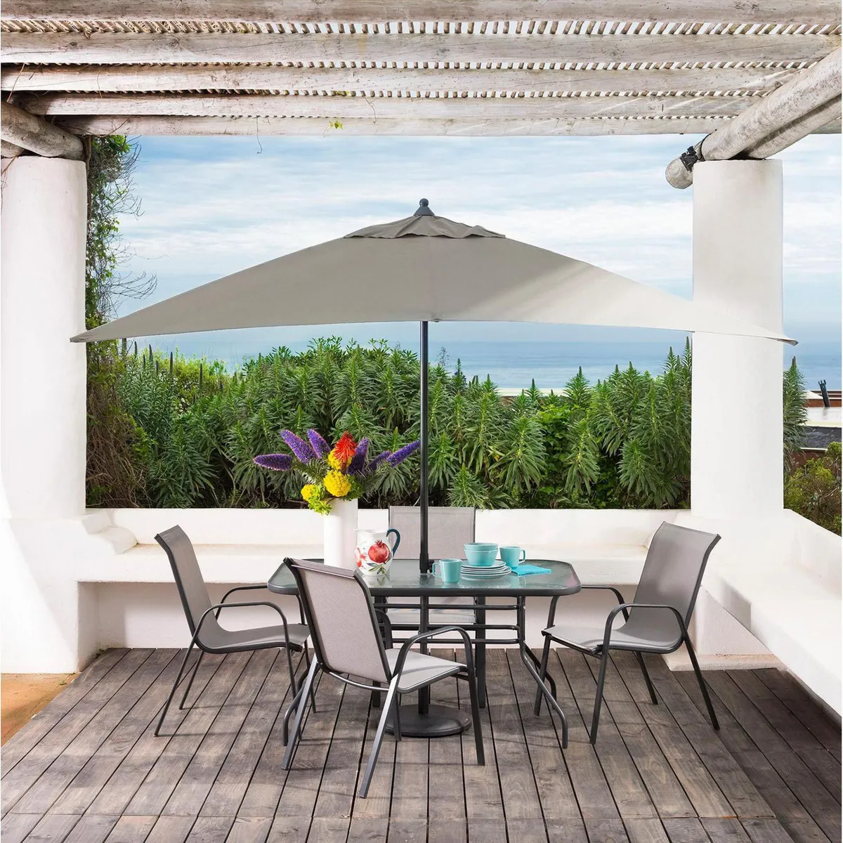 JUST HOME COLLECTION - Sombrilla Sling Gris 2x3m - No incluye base