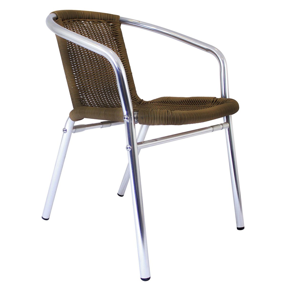 Silla aluminio y ratán PVC Chocolate, marca JUST HOME COLLECTION - Foto 2