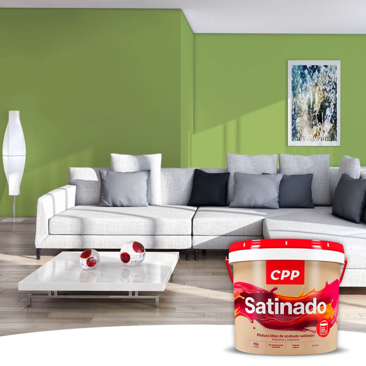 CPP - Pintura CPP Látex Satinado Eucalipto 1GL