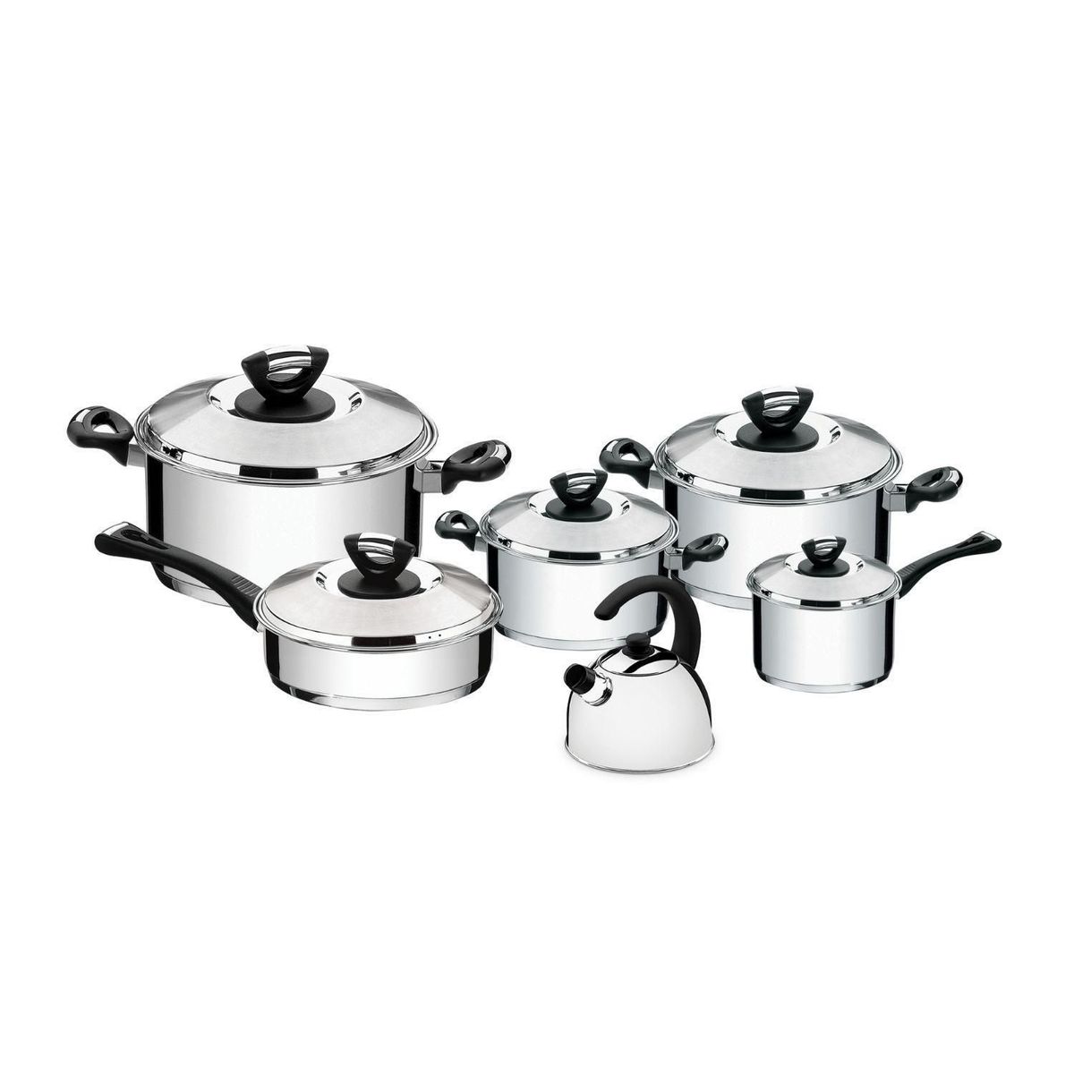 TRAMONTINA - Juego de Ollas Inox Solar 11 Piezas