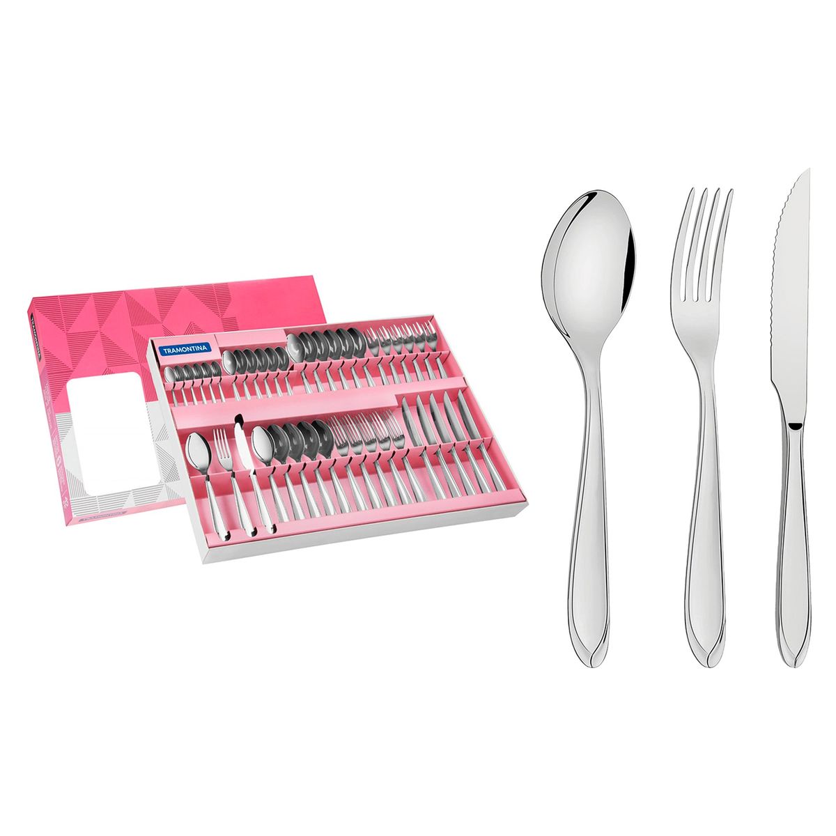 TRAMONTINA - Juego de Cubiertos 42 Piezas Laguna