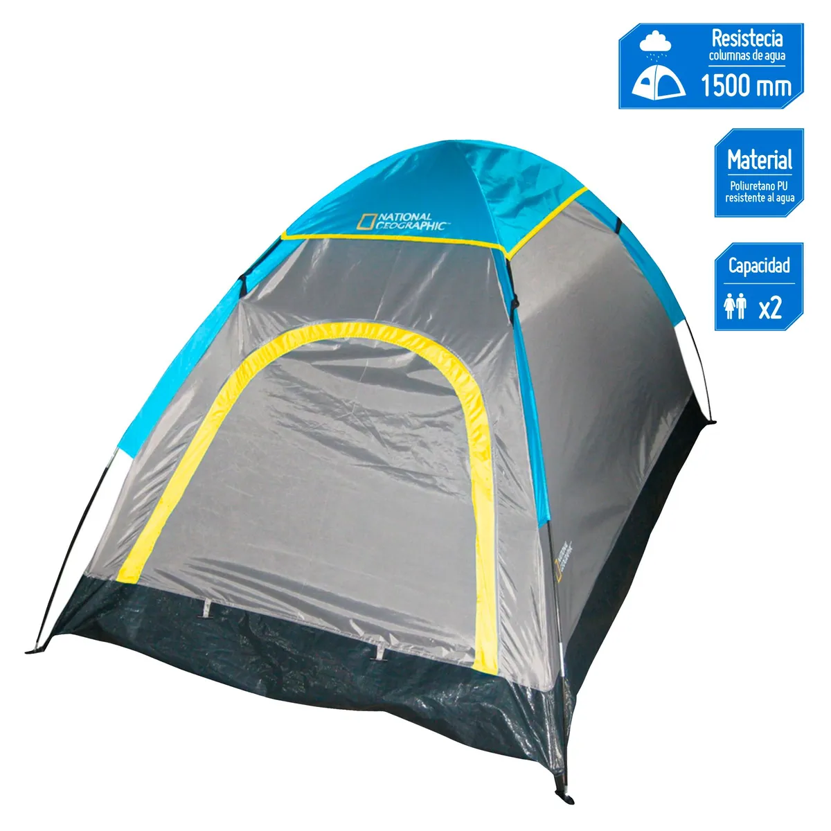 NATIONAL GEOGRAPHIC - Carpa Para 2 Personas Modelo My First Tent Color Gris