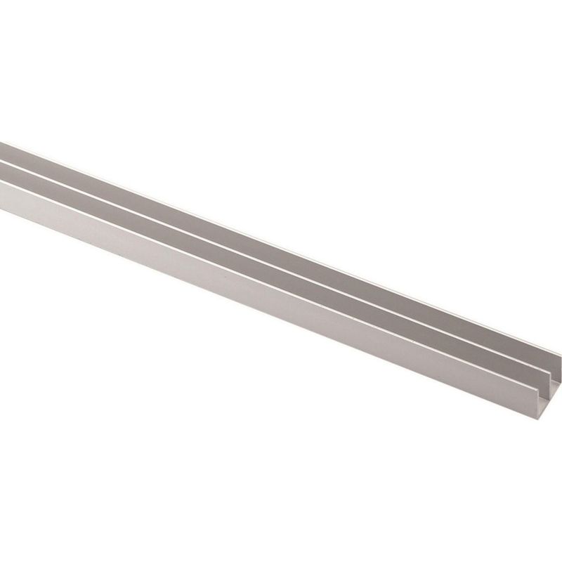 ARCANSAS - Ángulo U Doble Aluminio Plata Mate 20x18 mm.