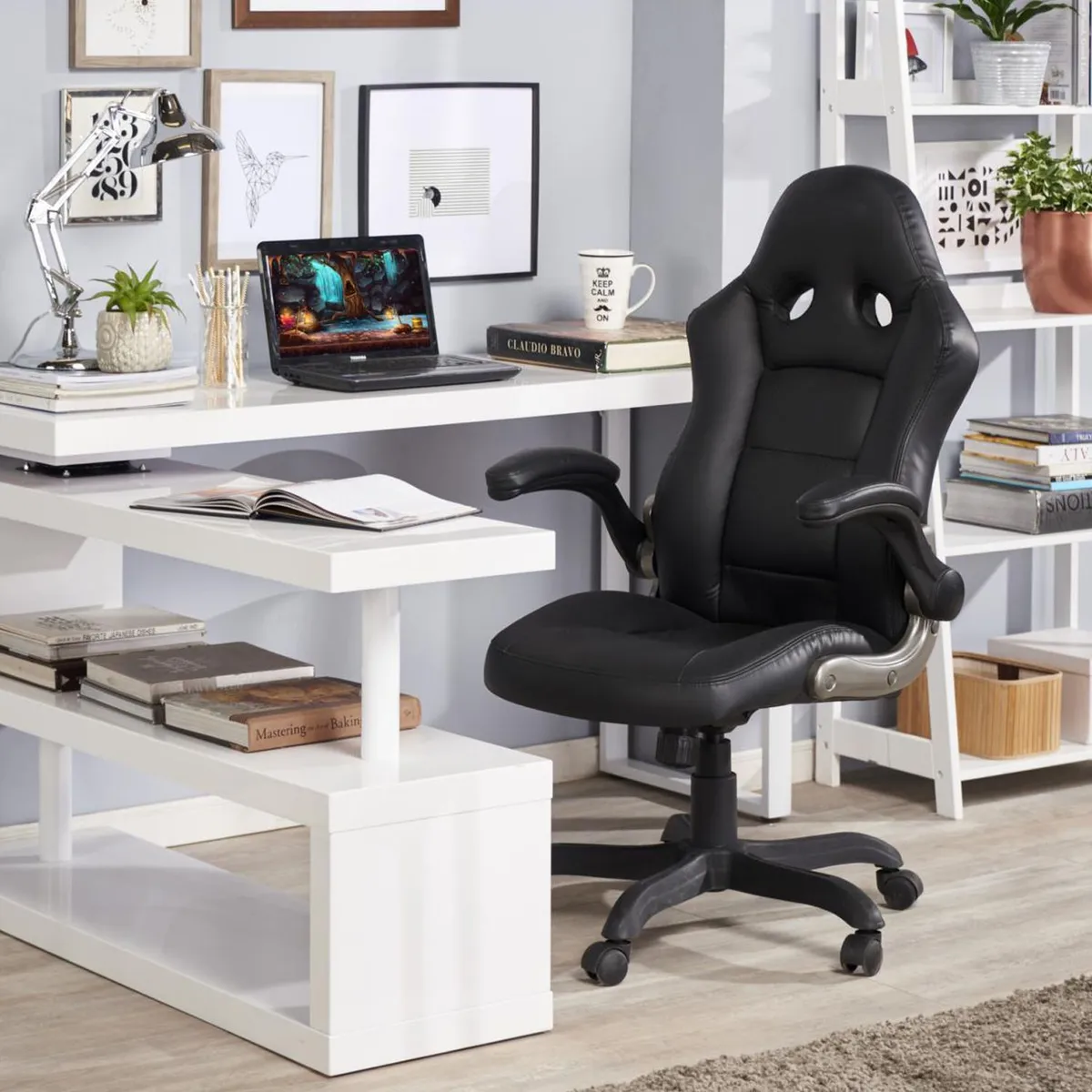 JUST HOME COLLECTION - Sillón de escritorio Senna Negro