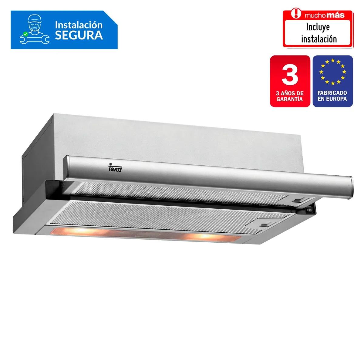 TEKA - Campana Empotrada Teka 60cm Extraíble Decorativa TL1.62 Acero Inox