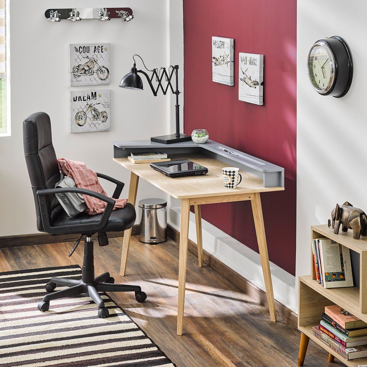 JUST HOME COLLECTION - Reloj Chrome negro 30cm