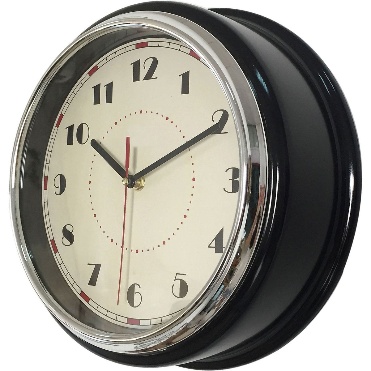 JUST HOME COLLECTION - Reloj Chrome negro 30cm