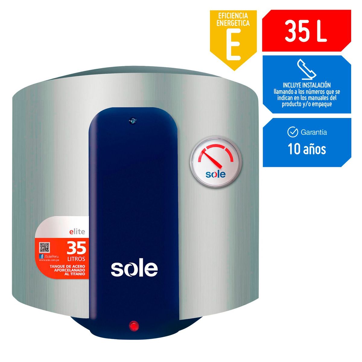 SOLE - Terma Eléctrica Sole Elite 35 litros