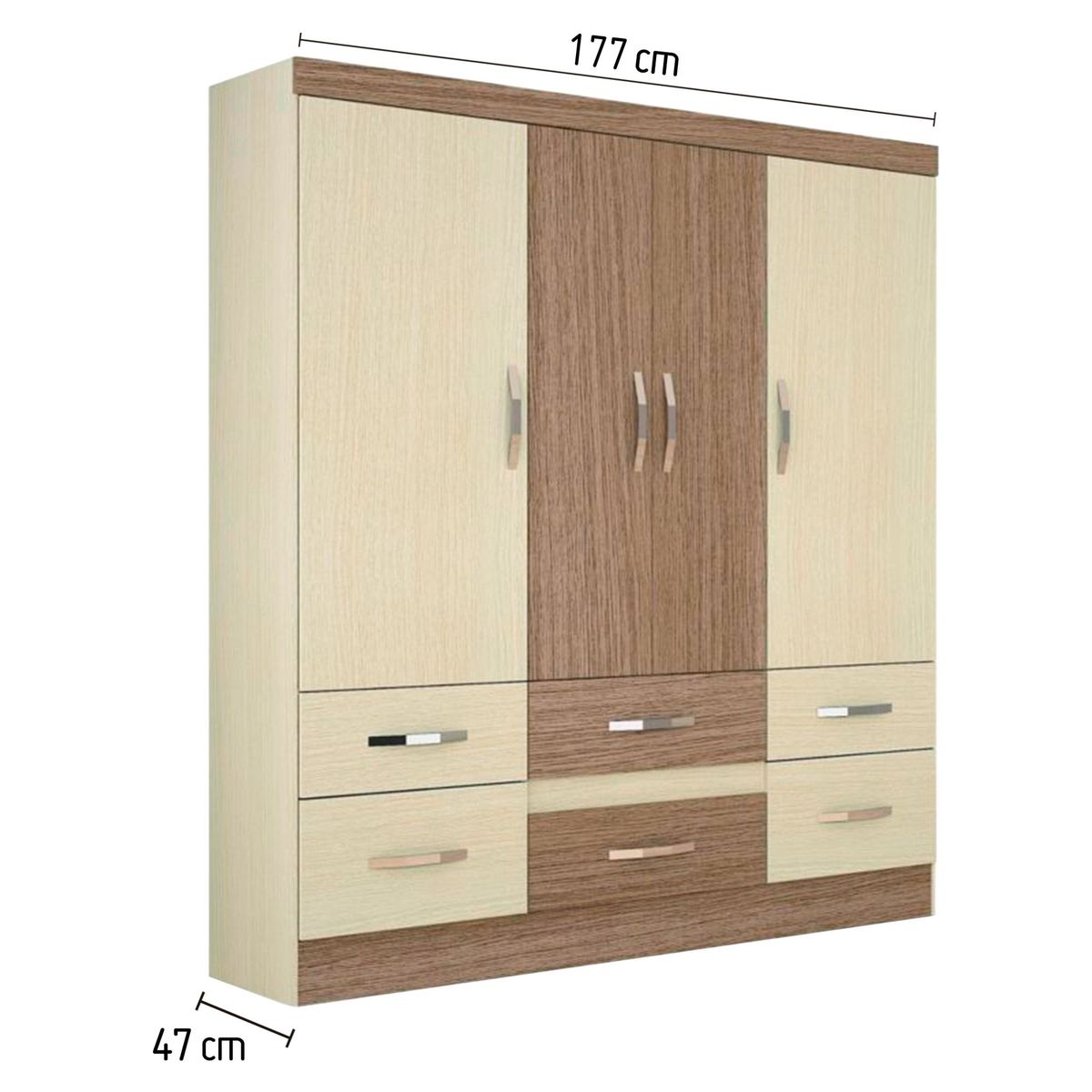 CASA BONITA - Ropero Paris 4 Puertas 6 Cajones