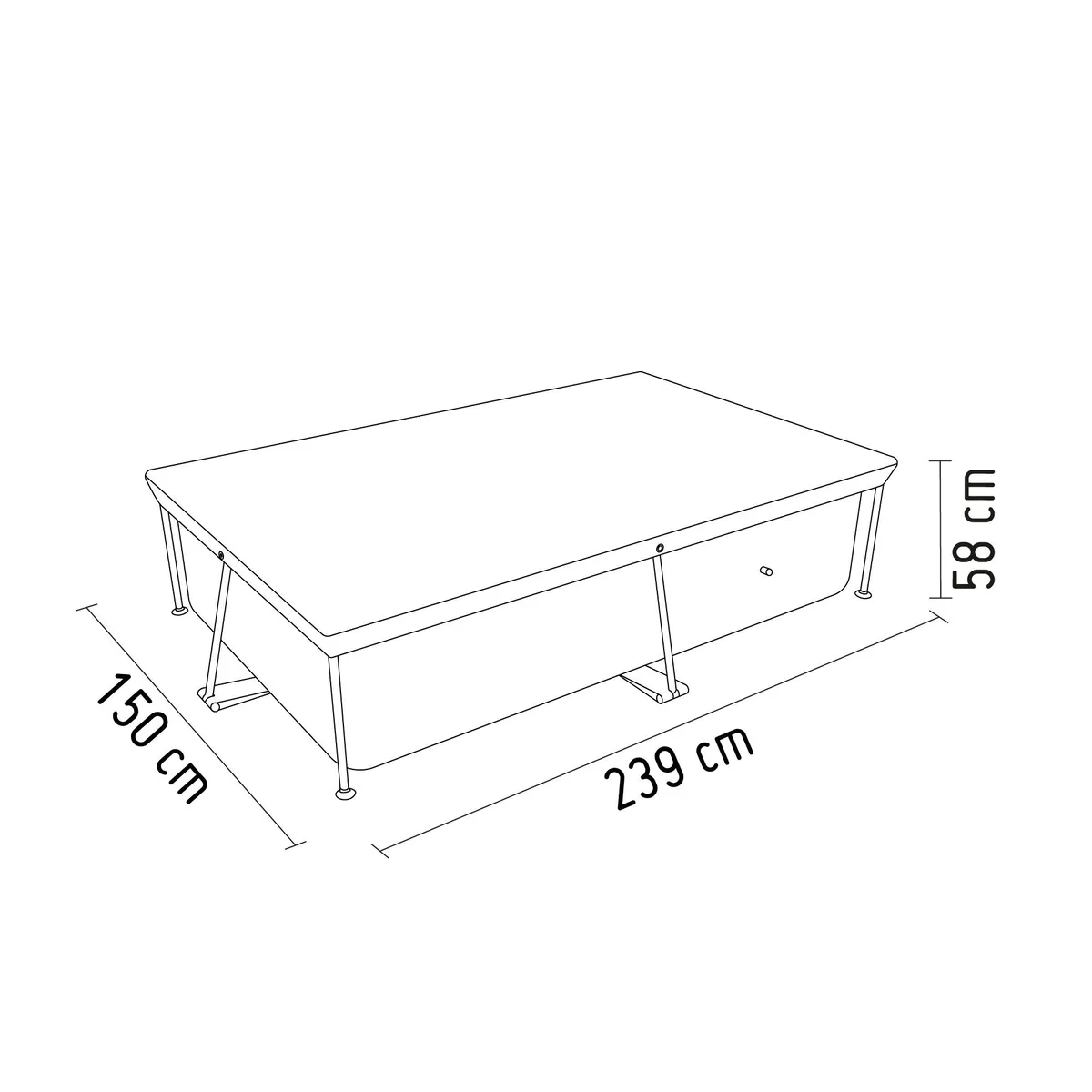 BESTWAY - Cobertor para Piscina Estructural 239x150cm Rectangular
