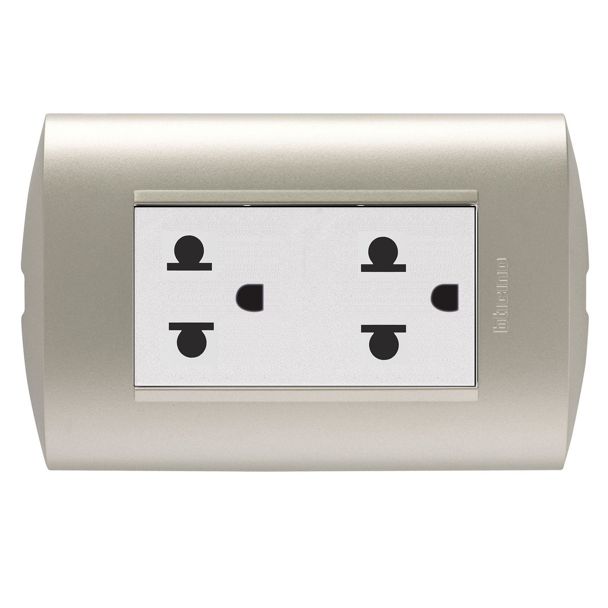 GENERICO - Tomacorriente Doble Universal + Tierra Modus Style Perla