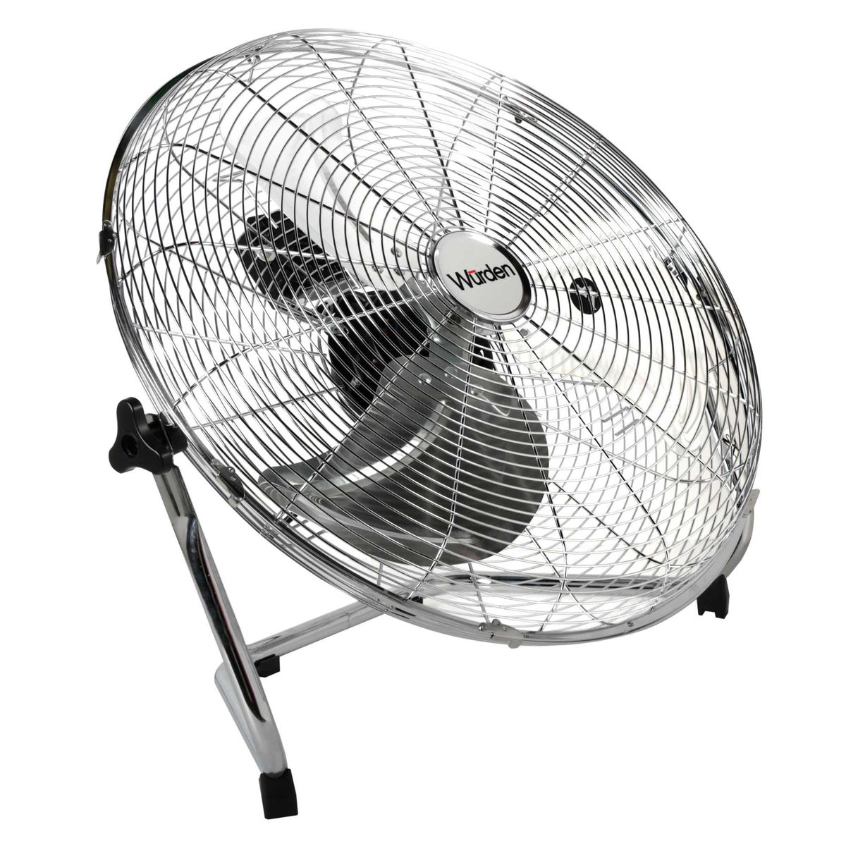 WURDEN - Ventilador De Piso Industrial 20" Metal 3 Velocidades 110W  Wurden Plateado