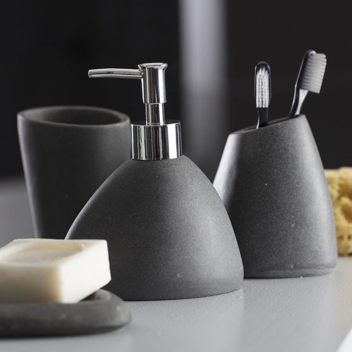 JUST HOME COLLECTION - Vaso para Baño Piedra Gris