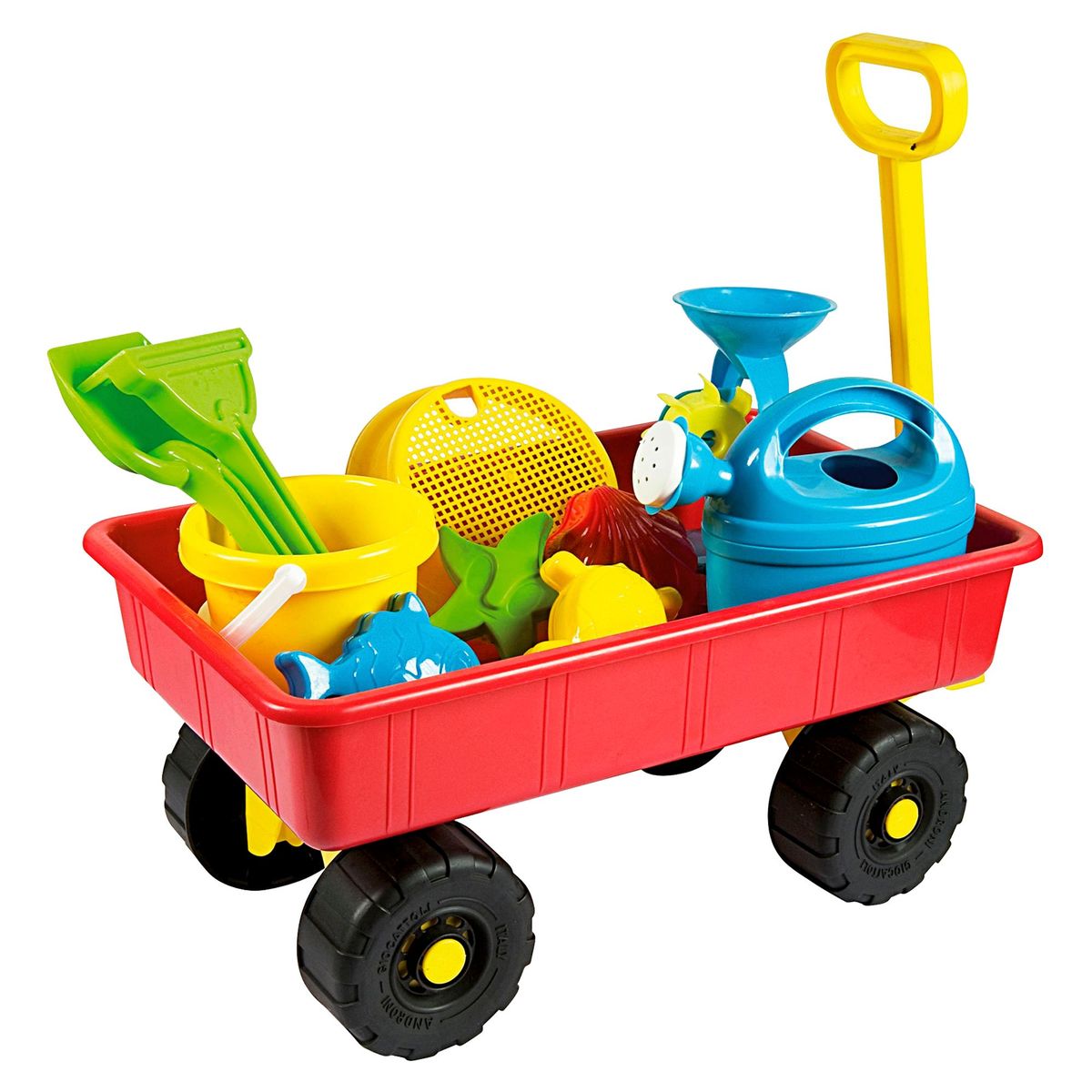 ANDRONI - Carretilla con Accesorios de Playa Roja